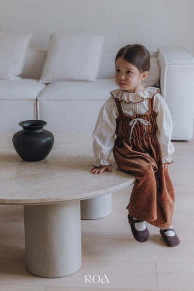 ROA20｜(80cm-120cm) 2色氣質絨毛連身吊帶褲7