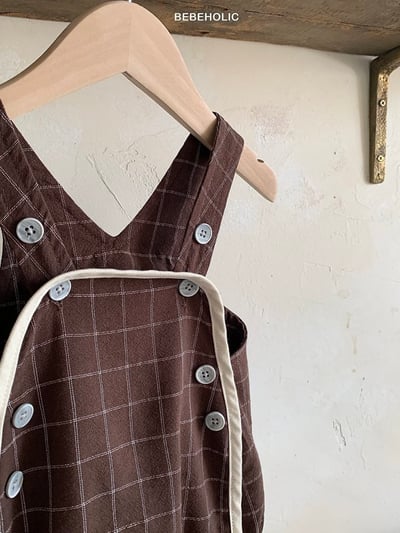 Bebe holic13｜(3m-18m) 曲奇格背帶褲5