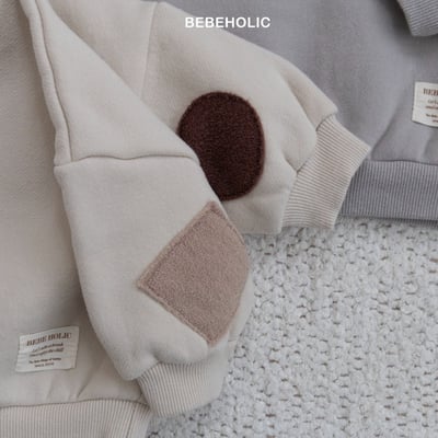 Bebe holic46｜(3m-18m) 拼布內刷毛休閒上衣2