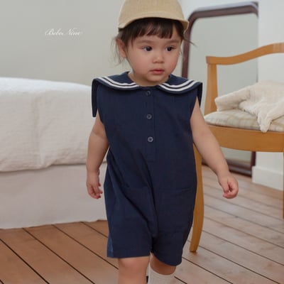 bebe nine35  (6m-24m) 3色海軍翻領連身服12