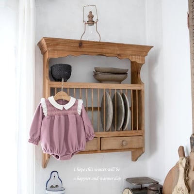 M-KIDS05｜(55-80cm) 2色抓皺圓領包屁衣9