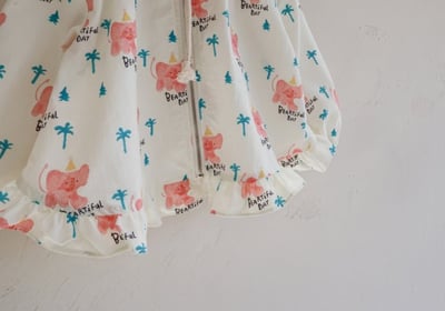 FLO49｜(75-140) 2色田園碎花蕾絲花邊連帽外套24