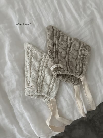 Bloom.b31｜(0m-24m) 麻花針織精靈綁帶帽2