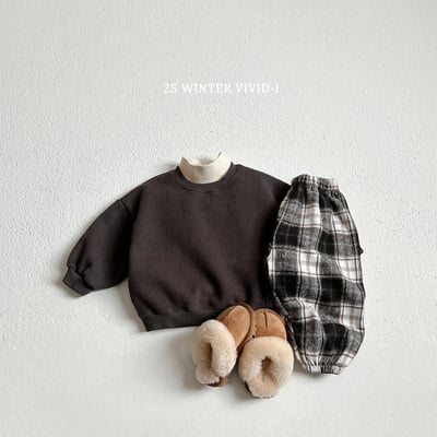 vivid11｜(78cm-125cm) 法蘭絨格紋縮口褲4