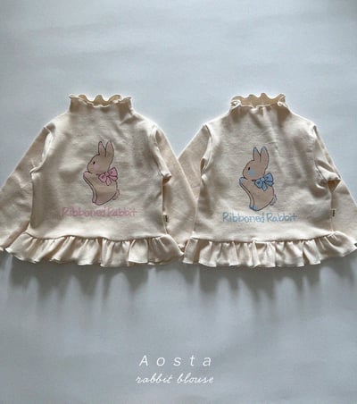 AOSTA09｜(6m-5y) 木耳邊小兔上衣1
