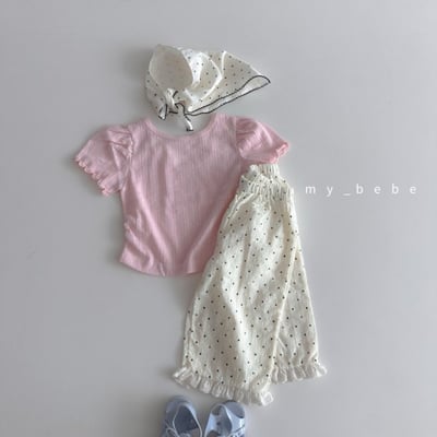 my_bebe30｜(80-120cm) 蕾絲邊直筒長褲13