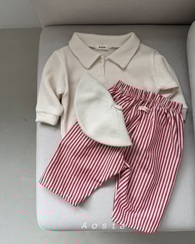 AOSTA32｜(6m-5y) 華夫格有領上衣4