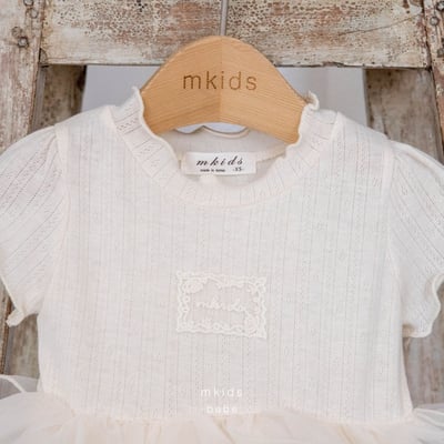 M-KIDS39｜(65-80cm) 捲邊薄紗包屁衣6
