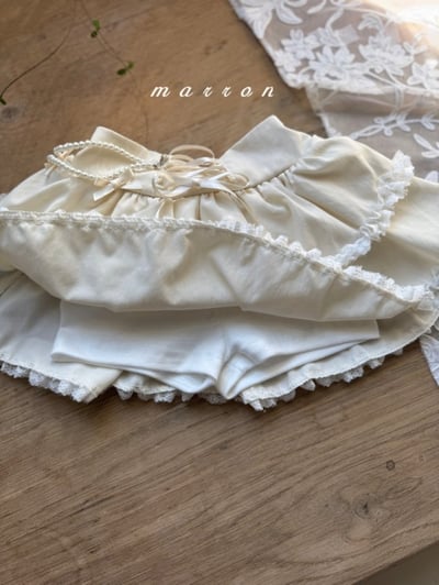 Marron53｜(1y-6y) 蕾絲層次褲裙不含珍珠吊墜2