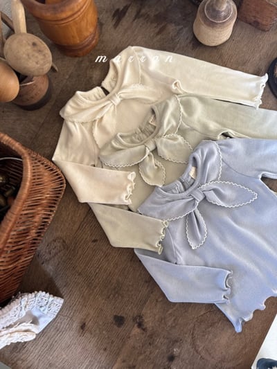 Marron49｜(1y-6y) 領結木耳邊上衣14