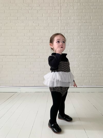 JE613｜(73cm-100cm) 小花薄紗吊帶包屁裙/花邊領上衣10