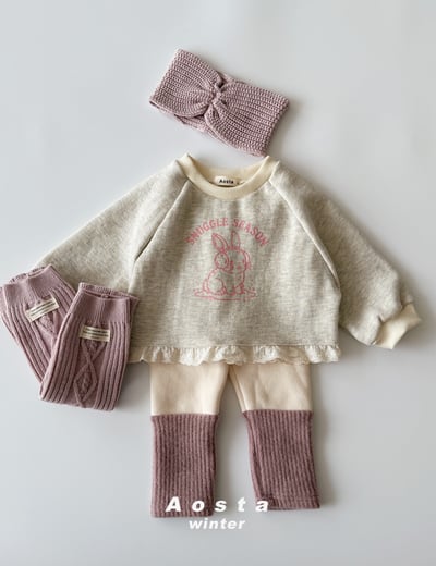 AOSTA63 ｜(6m-5y) 經典撞色刷毛緊身褲25