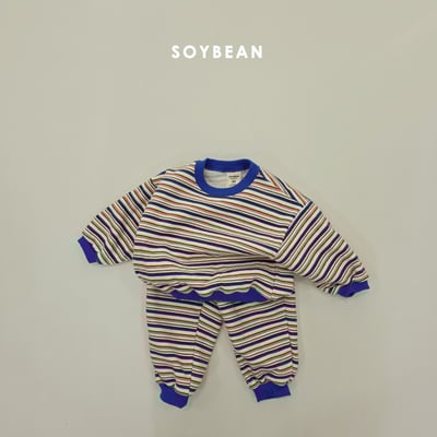 Soybean64｜(75cm-118cm) 條紋撞色休閒套裝6