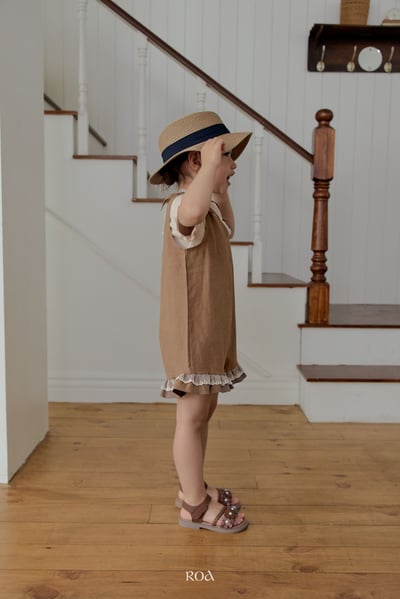 ROA14｜(6m-18m) 2色蕾絲滾邊無袖連身褲5