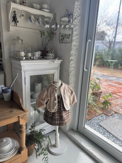 Marron 20｜(1y-6y) 學院格紋吊帶洋裝5