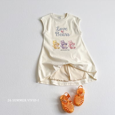 vivid32｜(78cm-125cm) 4款彩色熊無袖連身裙9