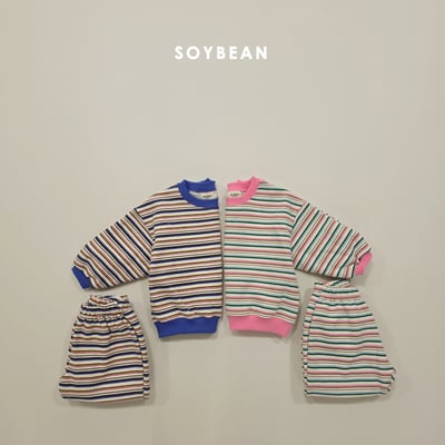 Soybean64｜(75cm-118cm) 條紋撞色休閒套裝7
