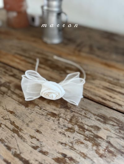 Marron40｜(free) 蝴蝶結玫瑰花髮箍4