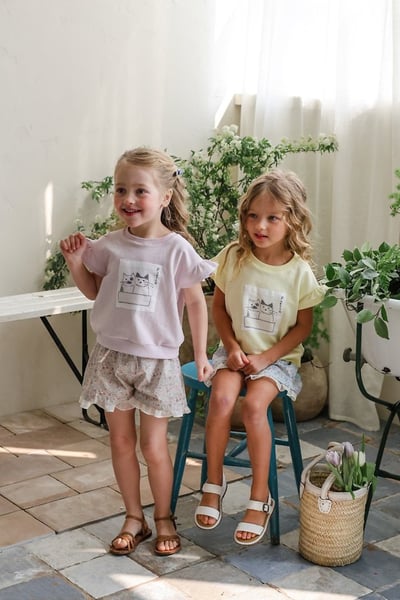 FLO32｜(75-140) 田園碎花荷葉滾邊短褲22