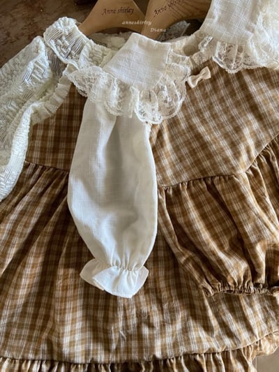 Anne Shirley10｜(1y-5y) 1色格紋蕾絲花邊吊帶洋裝14