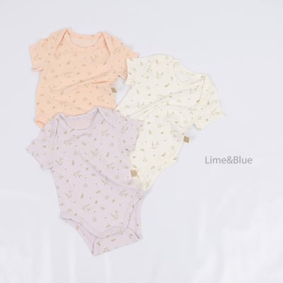 LIME&BLUE12｜(55-80cm)  黃油花包屁衣5