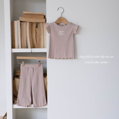 M-KIDS06｜(65-115cm) 素面/碎花飛袖套裝16