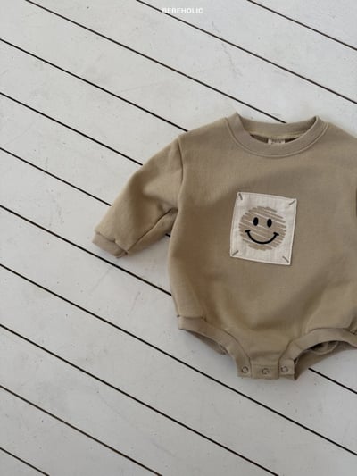 Bebe holic59｜(3m-18m) 微笑印花包屁衣4