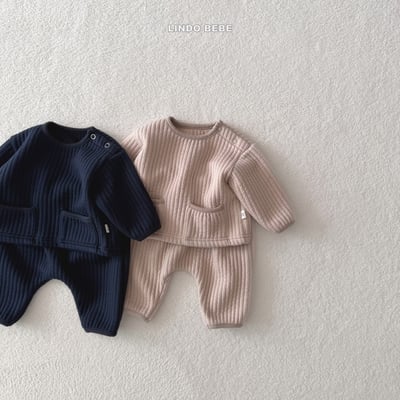 Lindo06｜(3m-18m) 壓紋開扣上衣套裝6