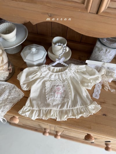 Marron45｜(1y-6y) 復古玫瑰公主袖上衣7