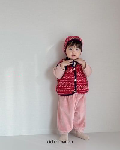 Cieldemaman10｜(6M~24M)  2色雪花針織背心含帽子19