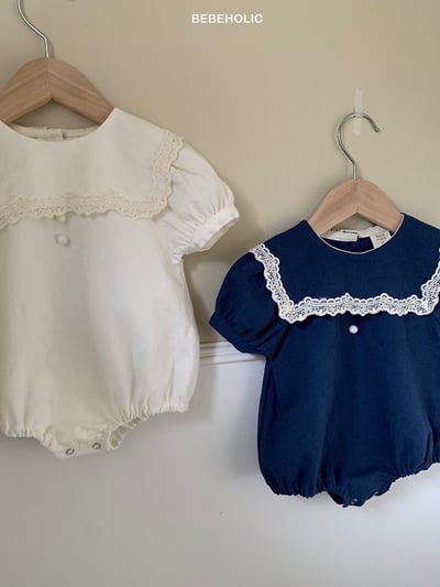 Bebe holic27｜(3m-18m) 蕾絲翻領連身服5