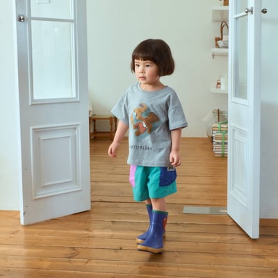 1st blue12｜(~93-118cm) 拼色口袋短褲4