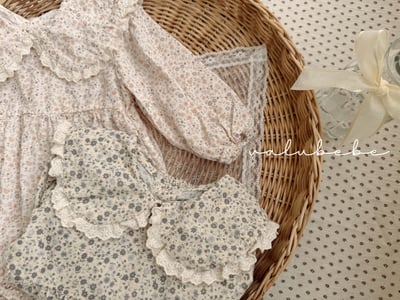 Valubebe14｜(65-80) 翻領碎花包屁衣3