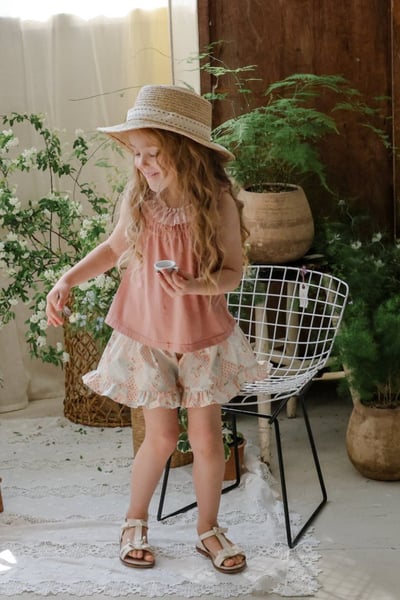 FLO26｜(75-140) 蕾絲胸皺背心10