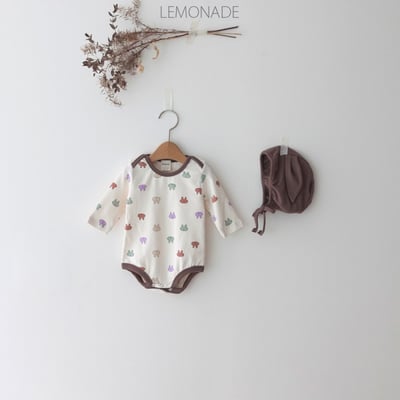 LEMONADE23｜(55cm-85cm) 2色彩繪小兔包屁衣含帽子9