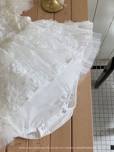 JE706｜(66-120cm) 玫瑰薄紗緞帶包屁衣/洋裝21