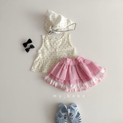 my_bebe27｜(80-120cm) 格紋蓬蓬褲裙4