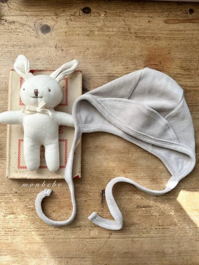 MONBEBE34｜(3m-24m) 棉絨綁帶帽4