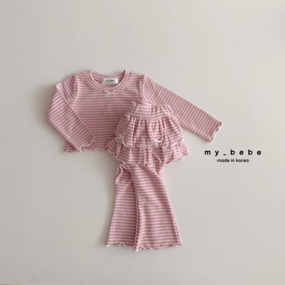 my_bebe02｜(-12m-7y) 條紋蝴蝶結捲邊上衣11