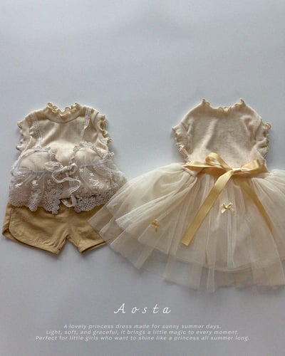 AOSTA65｜(6m-5y) 3款山茶花蕾絲連身裙15