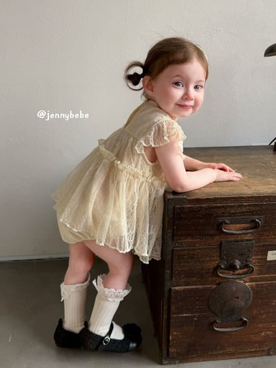 JE705｜(66-90cm) 法式蕾絲洋裝包屁衣4