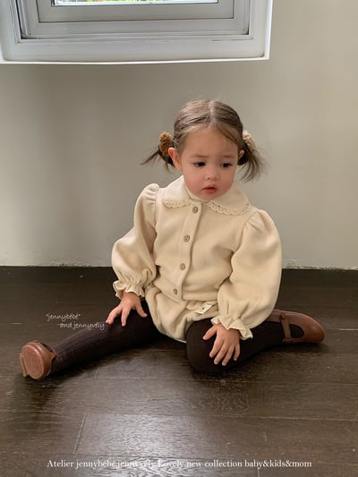 JE 606｜(73-100cm)  絨毛翻領吊帶褲套裝11