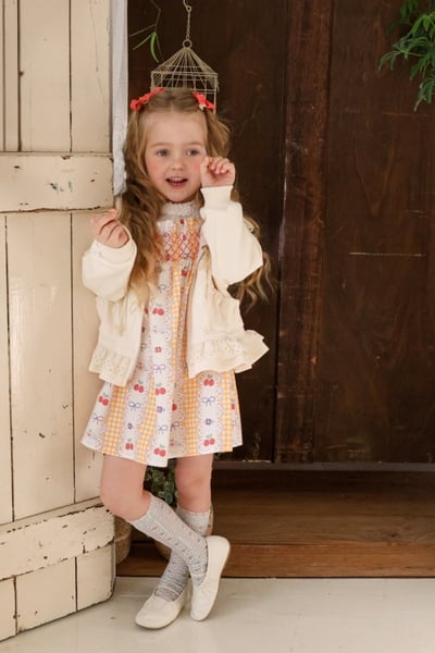 FLO10｜(75-140) 3色櫻桃碎花細肩洋裝14