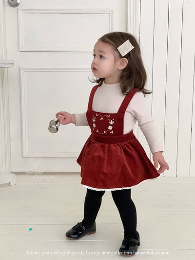 JE 658｜(73-100cm)  燈芯絨吊帶包屁裙4