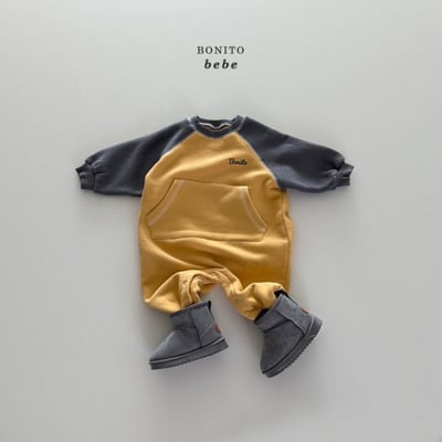 Bonito61｜(3m-18cm) 撞色小logo口袋連身衣8