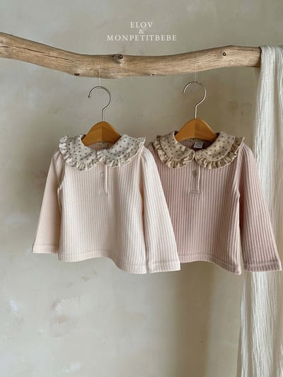 Monpetitbebe10｜(70cm-110cm) 碎花荷葉領上衣8