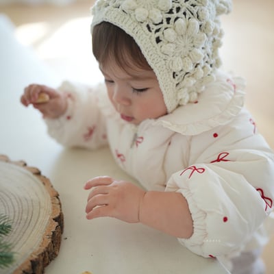 neneru11｜(free) 3色針織小花綁帶帽6