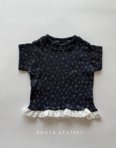 AOSTA25｜(6m-5y) 3款碎花蕾絲裙邊上衣7