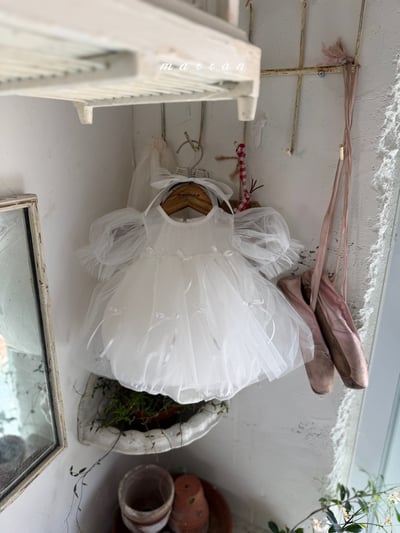 Marron08｜(3m-18m 1y-6y) 蝴蝶結紗裙裝10