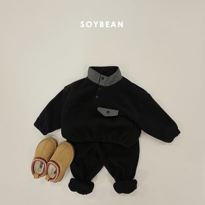 Soybean30｜(75cm-118cm) 抓絨半開襟扣套裝4